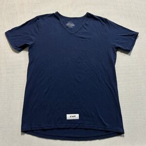 COMFNEAT V-Neck T-Shirt Mens Large Navy Blue